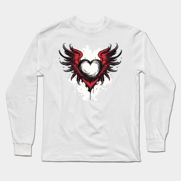 Heart With Wings Long Sleeve T-Shirt by Gypsykiss
